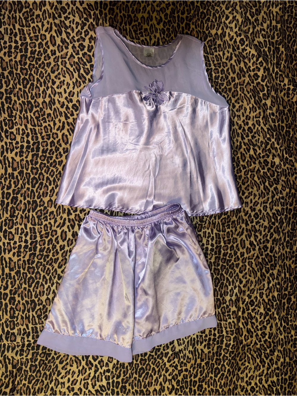 lilac satin sleep set